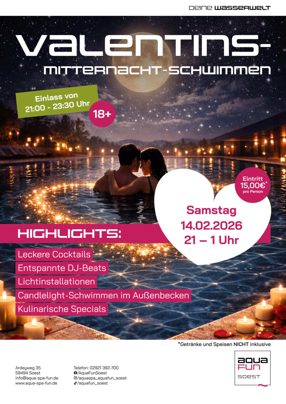 Valentins-Mitternacht-Schwimmen